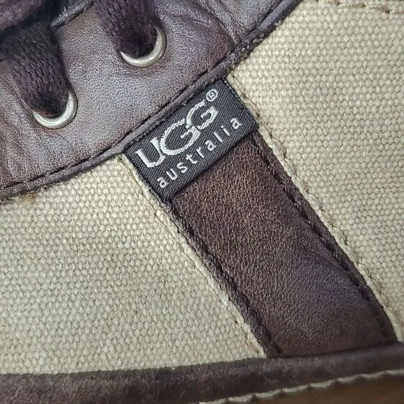 UGG Australia Leather Canvas High Top Sneakers Men's Shoe Size 10