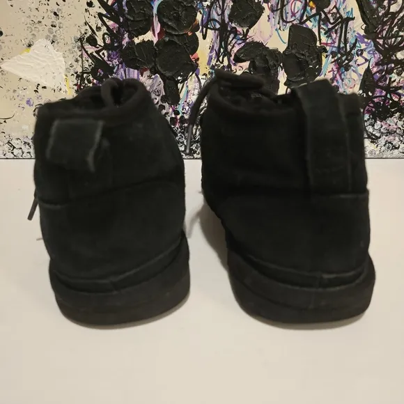 UGG Black Suede Ankle Booties Laceup Shoes