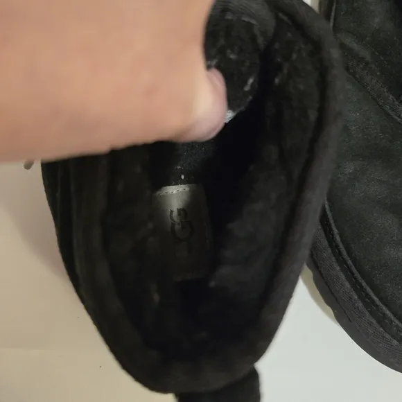UGG Black Suede Ankle Booties Laceup Shoes