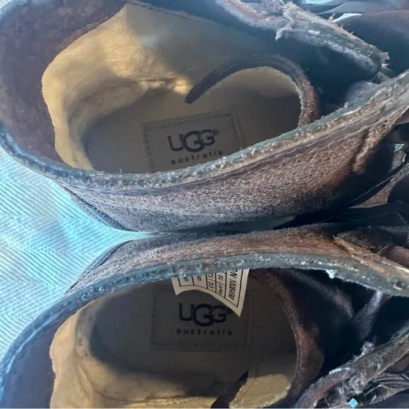 UGG Brown Suede Blaney Swarovski Crystal High Top Bootie Sneakers