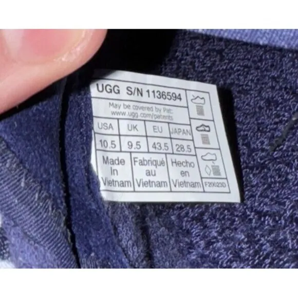 UGG CA78 Tasman Mens Sneaker Slippers Size 10.5 Navy Blue White 1136594