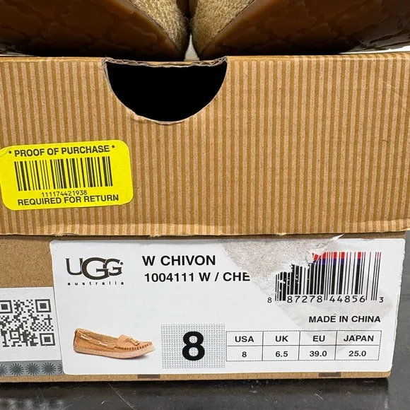 UGG Chivon Moccasin Slip On Shoes Tan Women’s Size 8
