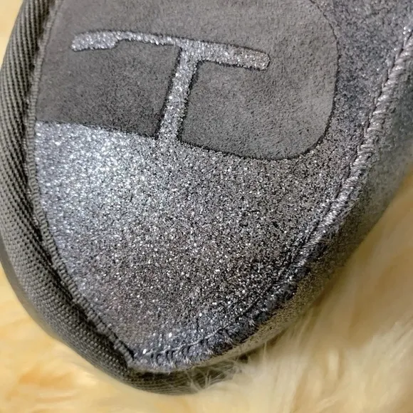 UGG COQUETTE SPARKLE WOMEN SLIPPERS SUEDE GRAY