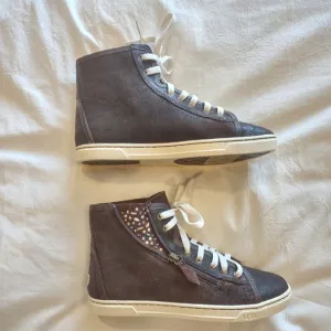 UGG Crystal High Top Sneakers, Brown Suede, Size 8 US - EU 39, NWOB