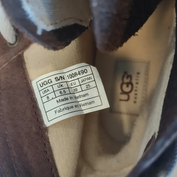 UGG Crystal High Top Sneakers, Brown Suede, Size 8 US - EU 39, NWOB