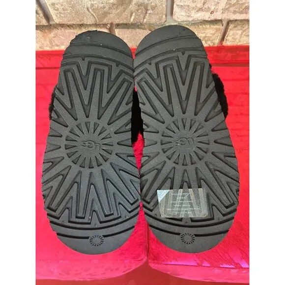 UGG Disquette BLACK PLATFORM SLIDE MULE SHOES SIZE 7