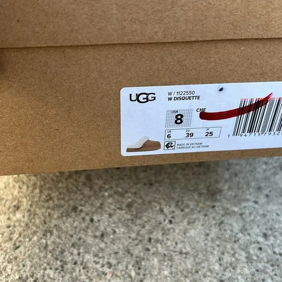 UGG Disquette Womens Slippers Chestnut Size 8 &amp; 9 Nwt