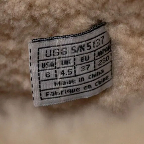 UGG Elijo Leather Sheepskin Boots Shearling Sherpa Mid Calf Warm Size 6 EUC