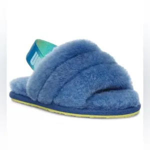 UGG Fluff Yeah Slide Kids' Slippers | Mystic Blue Gradient | NEW in BOX!!🩵💙
