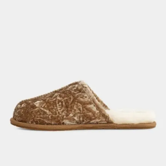 UGG gorgeous crushed velvet tan / chestnut pearle slippers, size 7 or 9, NWT