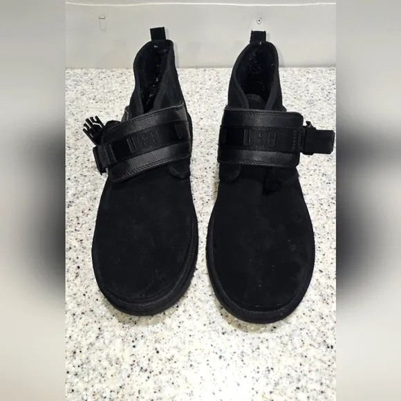 UGG M Neumel SnapBack Boots Ankle Chukka Shoes Black Suede Men’s Size 15