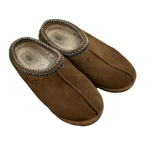 UGG Mens Tasman Beige Suede Round Toe Slip On Fur Shearling Slippers Size 9