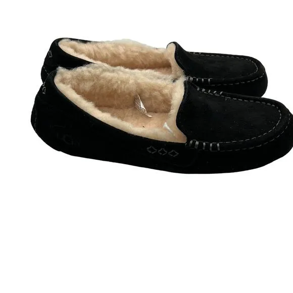 UGG Pure Womens Size 6 100% Wool Slip On Slippers House Shoes Black New