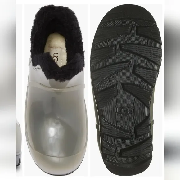 UGG Raincloud Clear Waterproof Boot, size 9, cozy and warm