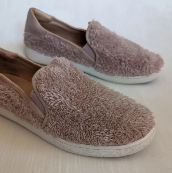 UGG Ricci Dusk Pink Faux Fur slip-on platform sneakers