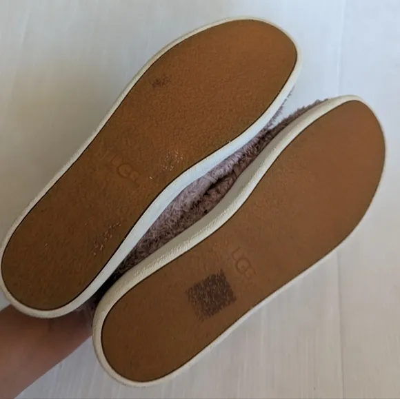 UGG Ricci Dusk Pink Faux Fur slip-on platform sneakers