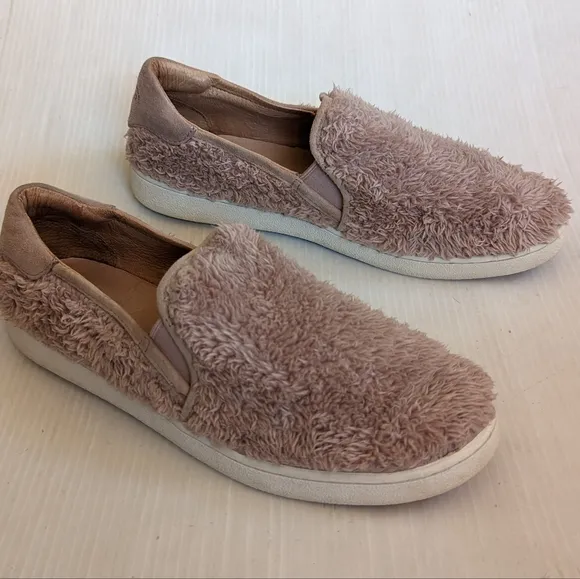 UGG Ricci Dusk Pink Faux Fur slip-on platform sneakers