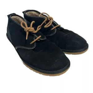 UGG Shoes Men’s Sz 10 Maksim Chukka Black Suede Sheepskin Lace Up Boots Casual