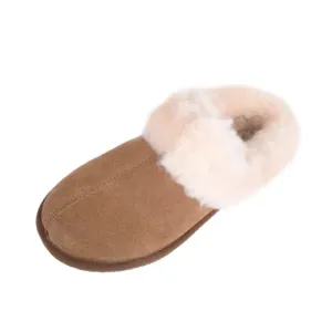 UGG Tan Fuzzy Fur Ultimate Comfort Slip On Slippers House Shoes