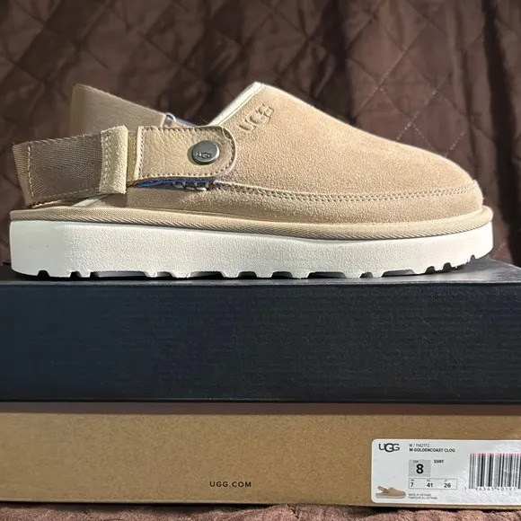 UGG Tan Suede Slip-On Shoes comfort clog