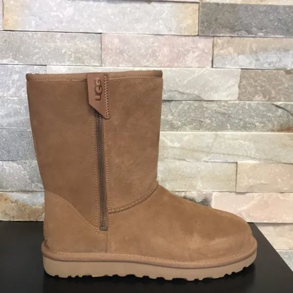 UGG Tan zippered Boots, NWT in original box.