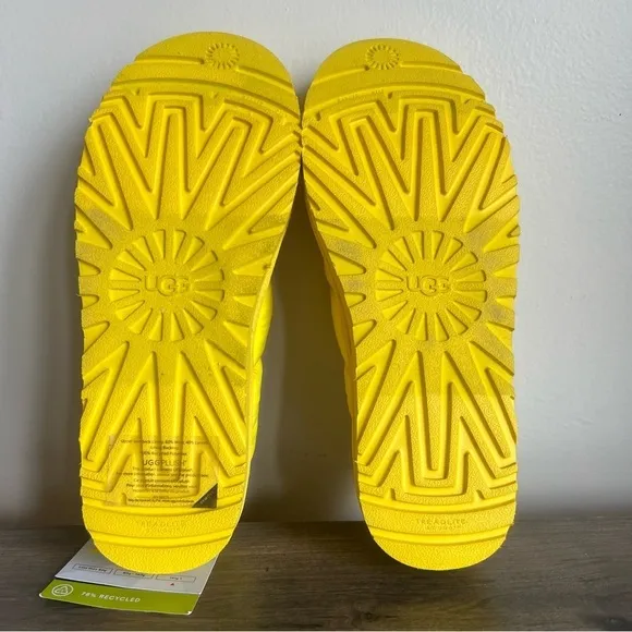 Ugg Tasman LTA Canary Yellow Puff Slippers Women’s Size 10  SKU#24220
