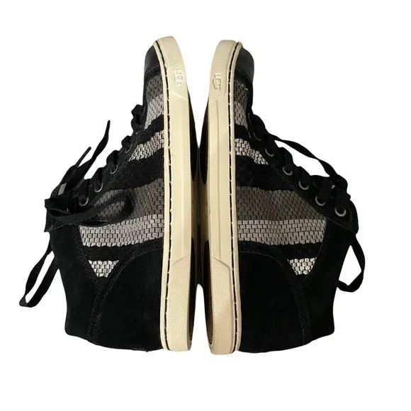 UGG Taylah Black Woven Suede High Top Sneakers Size 6.5