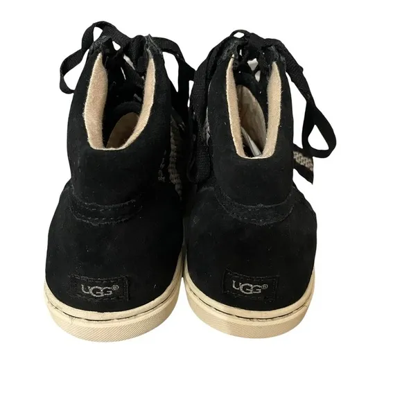 UGG Taylah Black Woven Suede High Top Sneakers Size 6.5