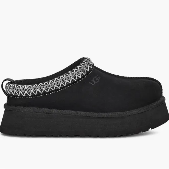 UGG Tazz Black Platform Clog Slip On Shoe Slippers W8 Authentic NIB