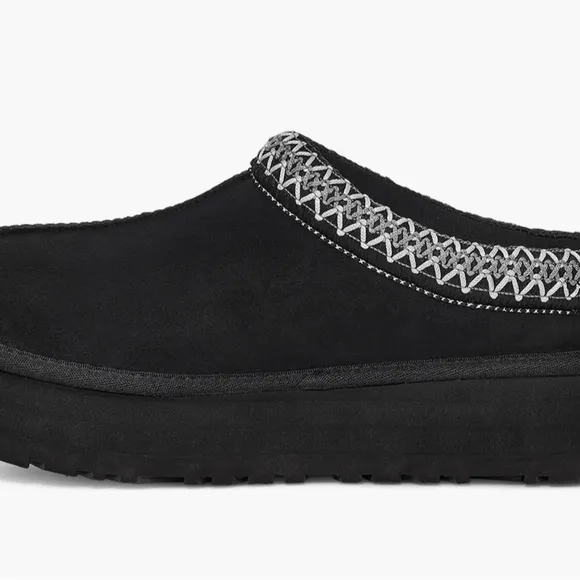 UGG Tazz Black Platform Clog Slip On Shoe Slippers W8 Authentic NIB