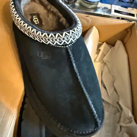 UGG Tazz Black Platform Clog Slip On Shoe Slippers W8 Authentic NIB