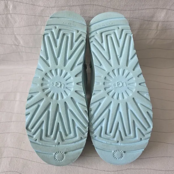UGG Womens Classic Ultra Mini Light Blue Teal Suede Boots Shoes Size 7