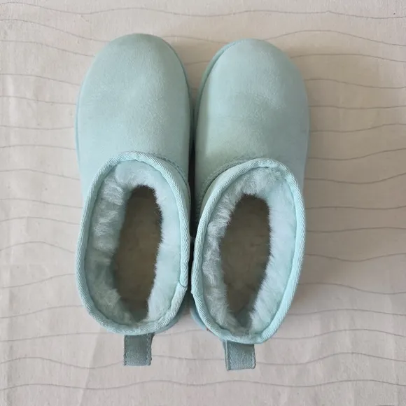 UGG Womens Classic Ultra Mini Light Blue Teal Suede Boots Shoes Size 7