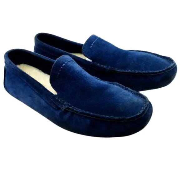 UGG~Henrick~MEN'S SUEDE LEATHER SHEARLING MOCCASIN SLIPPERS DRIVING SHOES~SZ 10