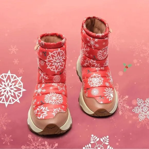 UIN Women's Snow Boots Walking Casual Travel Hiking Shoes(Winter Orange )No Box