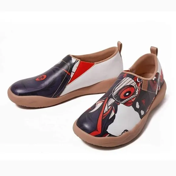 UIN Men's Walking Shoes Slip On Microfiber Casual Loafers (Dark Samurai)