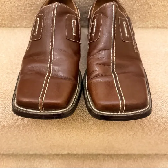 Umberto Pellegrini Leather Slip On SquareToe Dress Shoes Men’s Size 10.5
