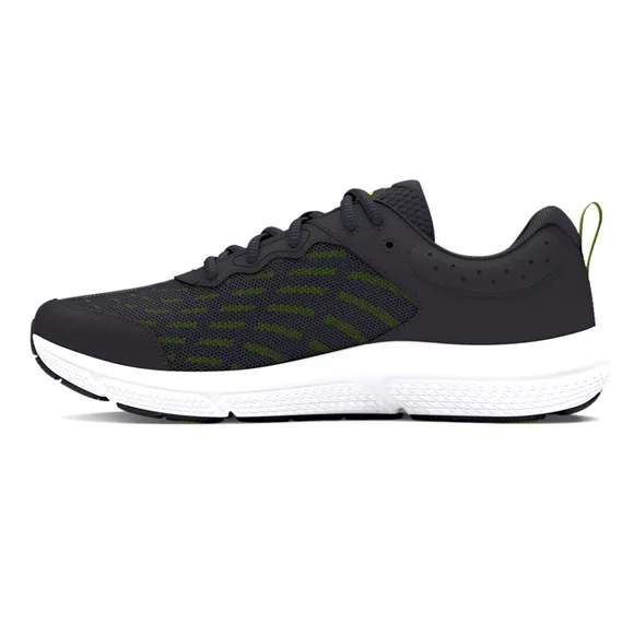 UNDER ARMOR MEN’S 10.5 UA CHARGED ASSERT 10, BLACK COLOR WITH LIME GREEN LOGO