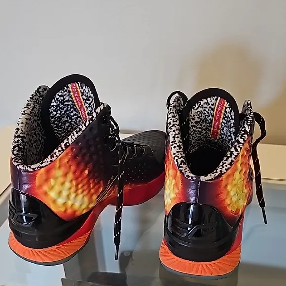 Under Armour Black and Red High-Top Sneakers
