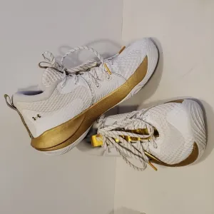 Under Armour UA Embiid 1 Basketball Shoes White Gold Mens Size 7.5