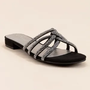 Unisa Chloe Rhinestone Slide Sandals NWOT S 8