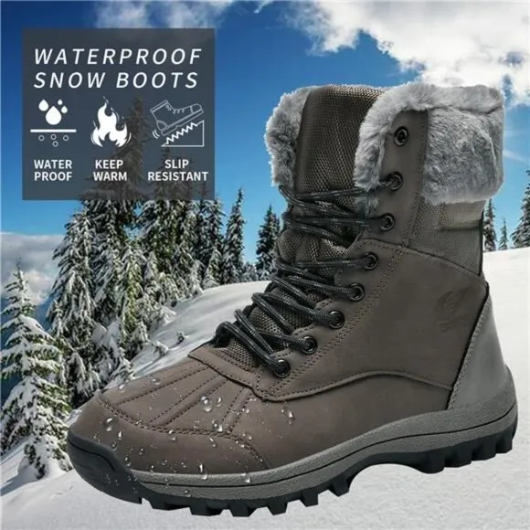 Unisex Winter Hiking Boots Waterproof Lightweight, Darkgrey