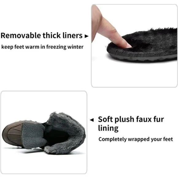 Unisex Winter Hiking Boots Waterproof Lightweight, Darkgrey