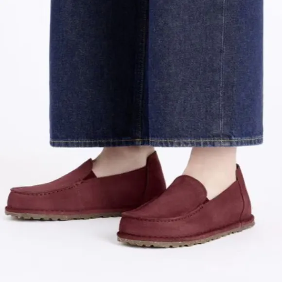 Utti Birkenstock shoes Slip On Suede Leather burgundy Zinfandel 41 loafers