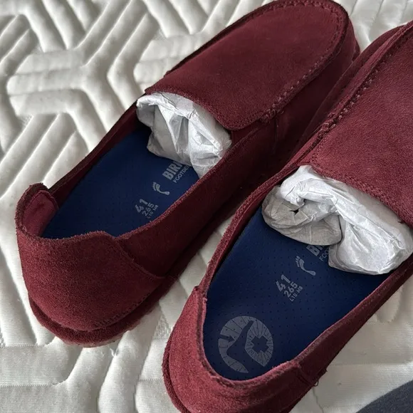 Utti Birkenstock shoes Slip On Suede Leather burgundy Zinfandel 41 loafers