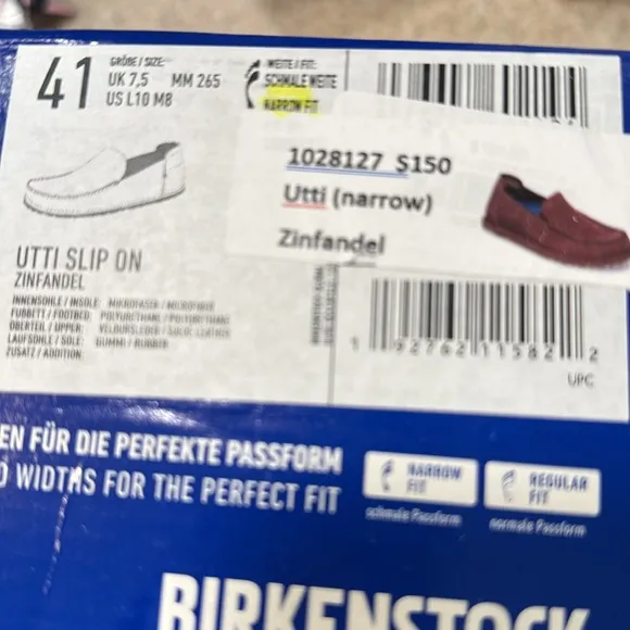 Utti Birkenstock shoes Slip On Suede Leather burgundy Zinfandel 41 loafers