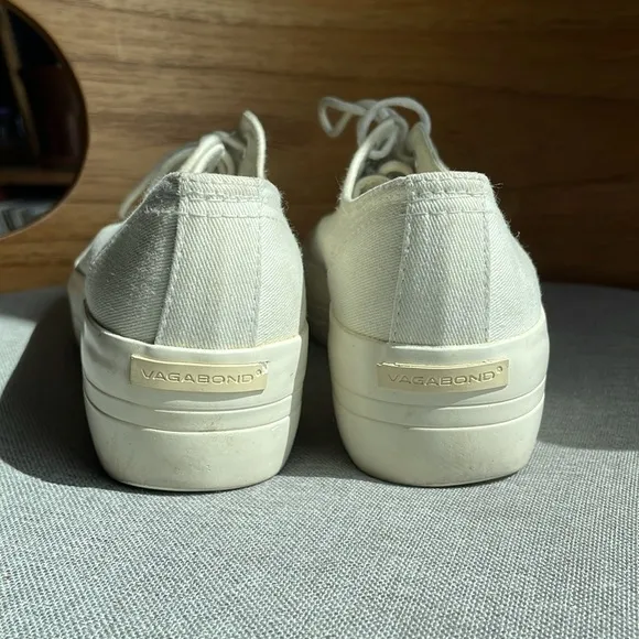 Vagabond Teddie White Canvas Platform Sneakers