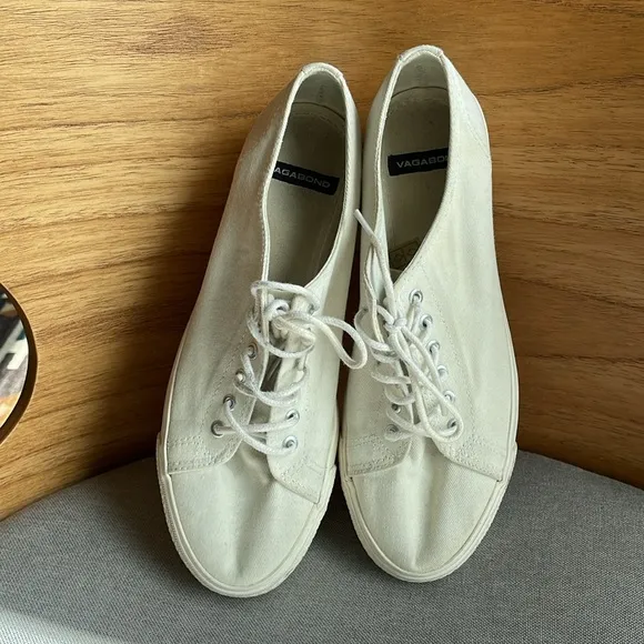Vagabond Teddie White Canvas Platform Sneakers