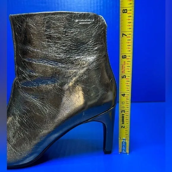 Vagabond Whitney Bronze Metallic Leather Point Toe Ankle Boots US8/EU39
