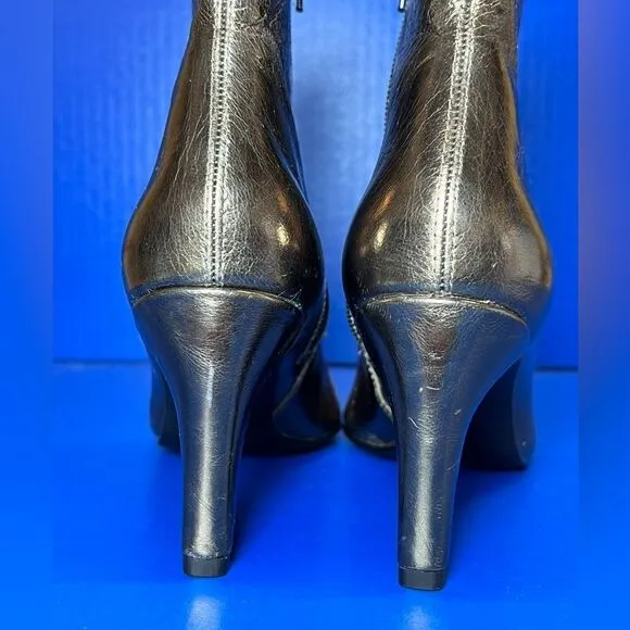 Vagabond Whitney Bronze Metallic Leather Point Toe Ankle Boots US8/EU39